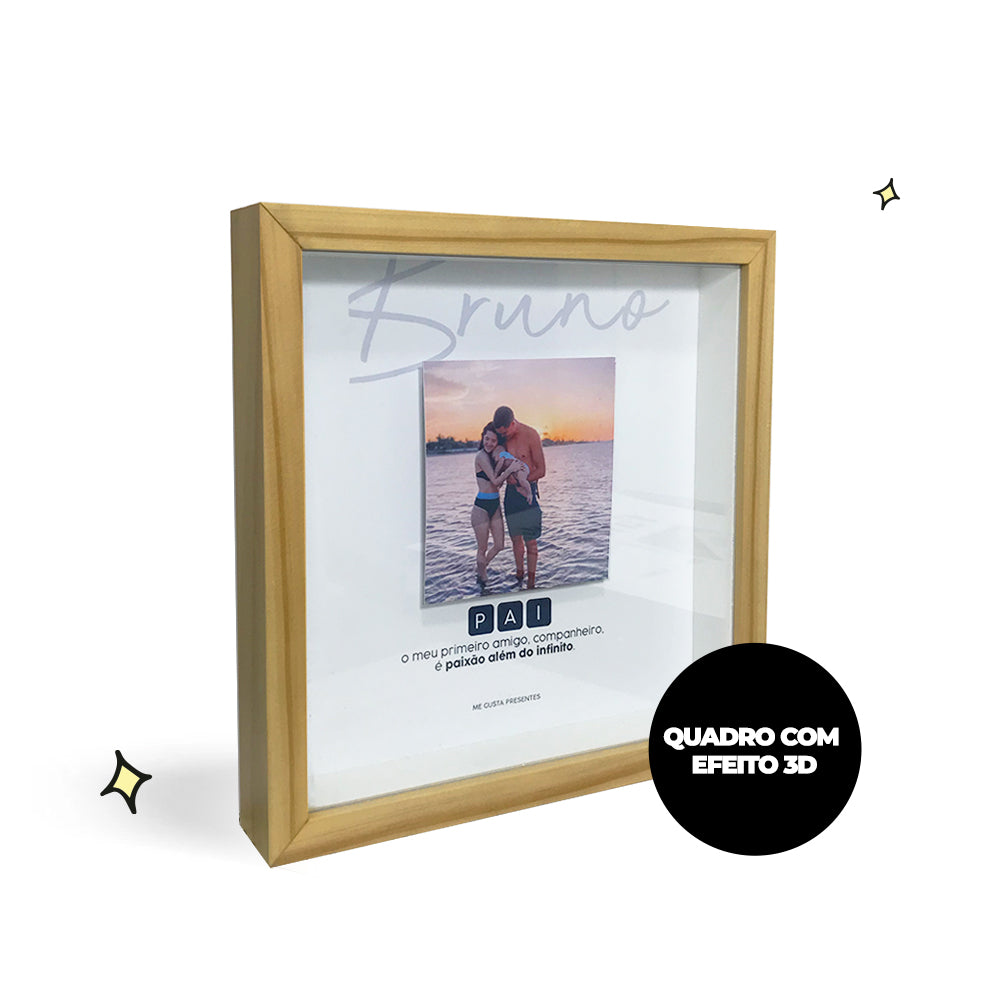 Quadro personalizado com efeito 3D para pai/avô