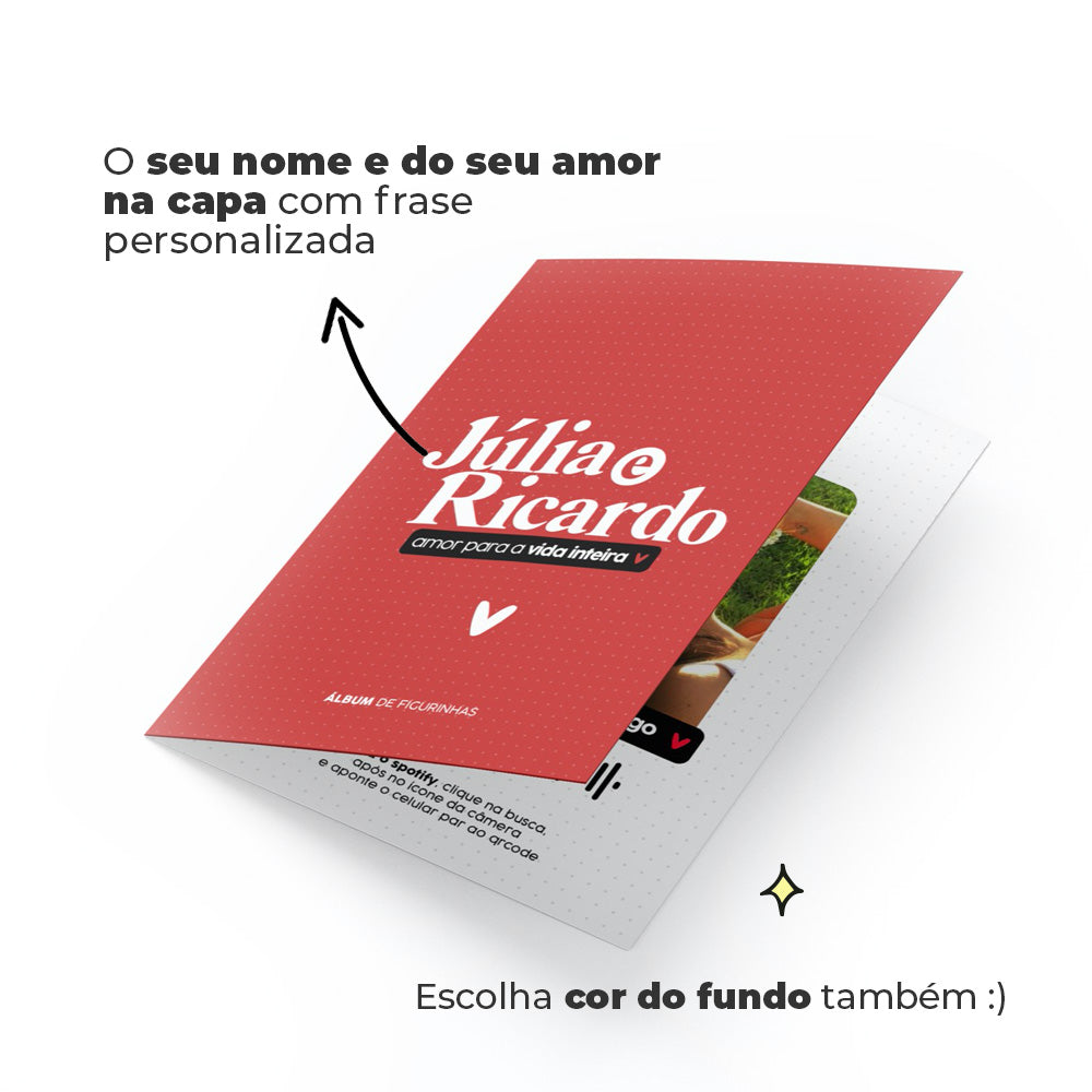 Álbum de figurinhas personalizado - Amor pra vida inteira