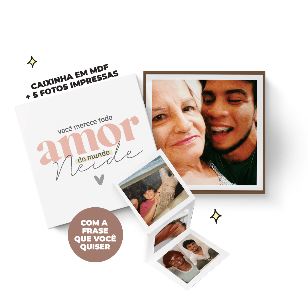 Caixa personalizada com fotos - Mãe - Me Gusta Presentes