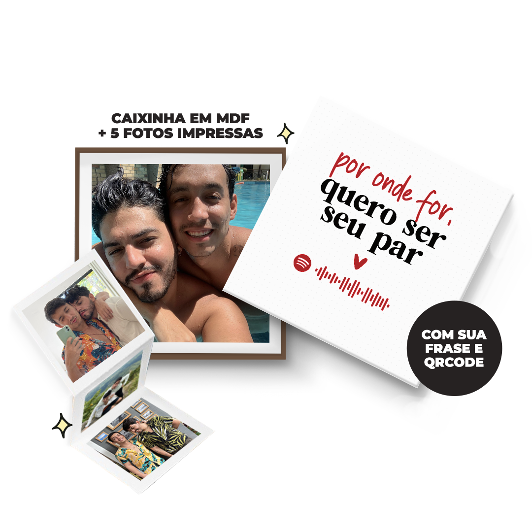 Caixa de momentos com fotos e qr code