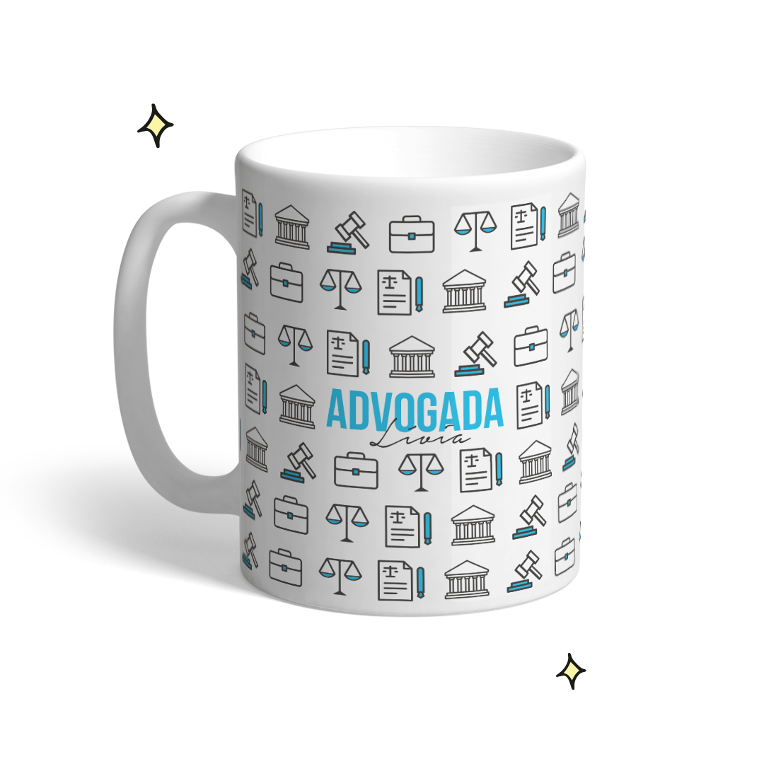 Caneca personalizada de profissão - Advogada - Me Gusta Presentes