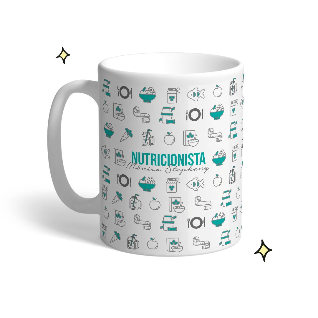 Caneca personalizada de profissão - Nutricionista - Me Gusta Presentes