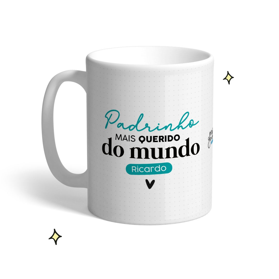 Caneca personalizada padrinho mais querido do mundo