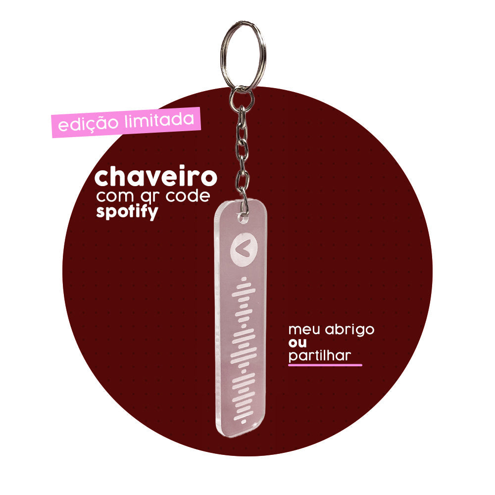 Chaveiro com qr code do spotify - meu abrigo ou partilhar