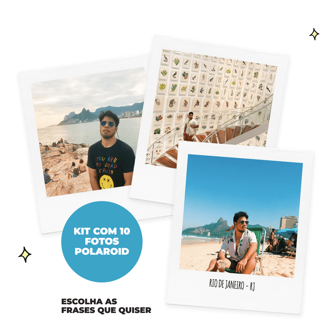 Pack com 10 fotos polaroid - Me Gusta Presentes