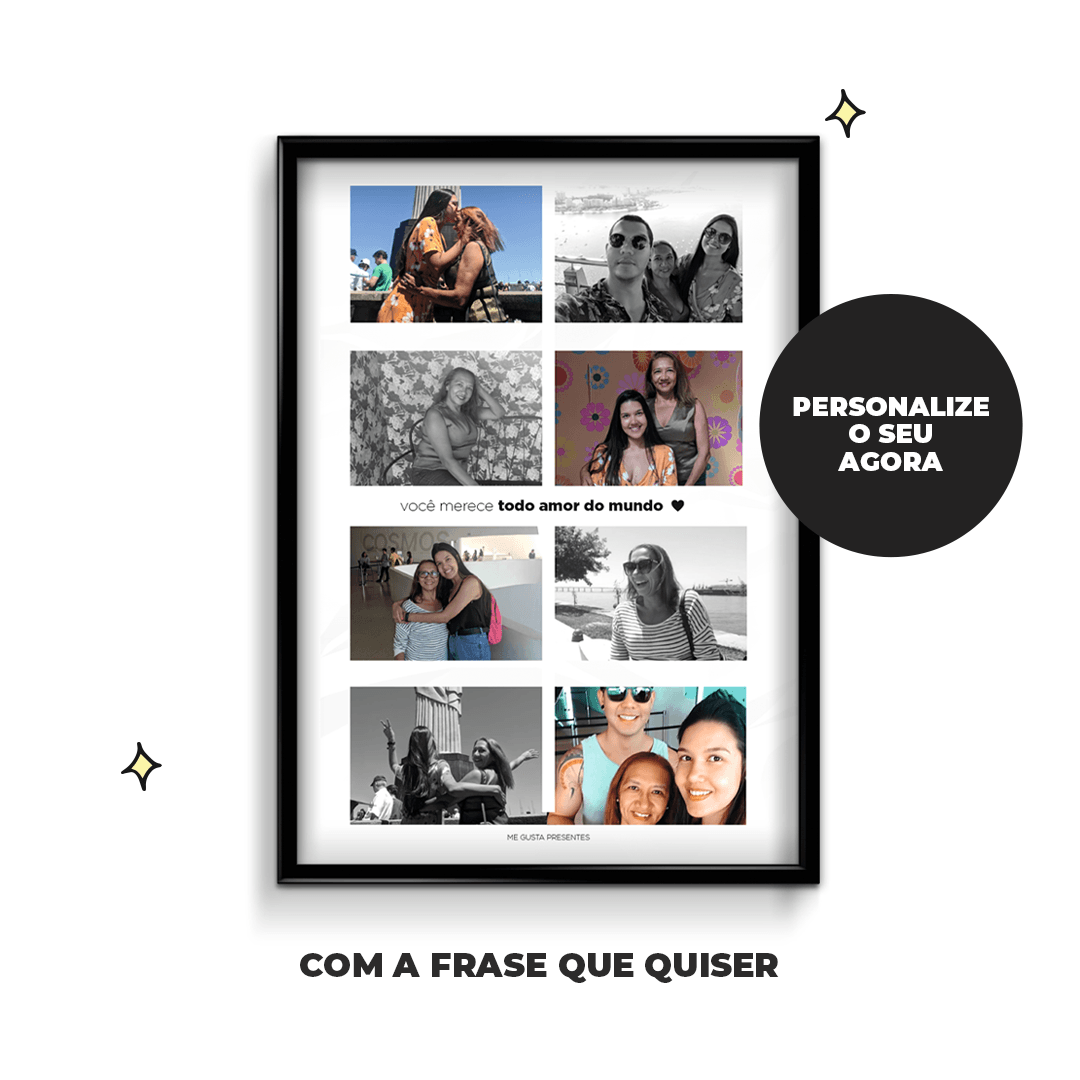 Quadro personalizado com fotos especiais - Me Gusta Presentes