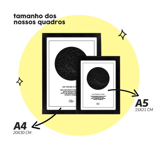 Quadro personalizado - Escrito nas estrelas com fundo branco - Me Gusta Presentes