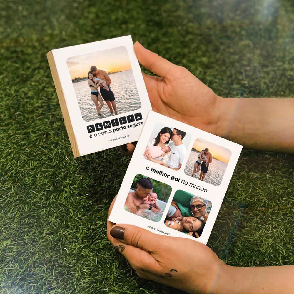 Polaroid de com 4 fotos frase personalizada – Me Gusta Presentes